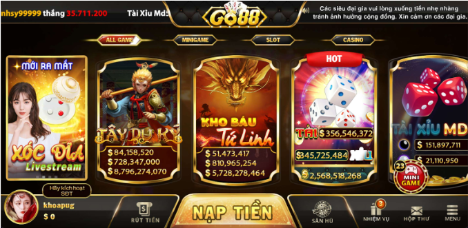 Casino Go88 đang ngày càng phát triển bởi chỉ cần một thiết bị thông minh là người chơi có thể tham gia đặt cược mọi lúc mọi nơi